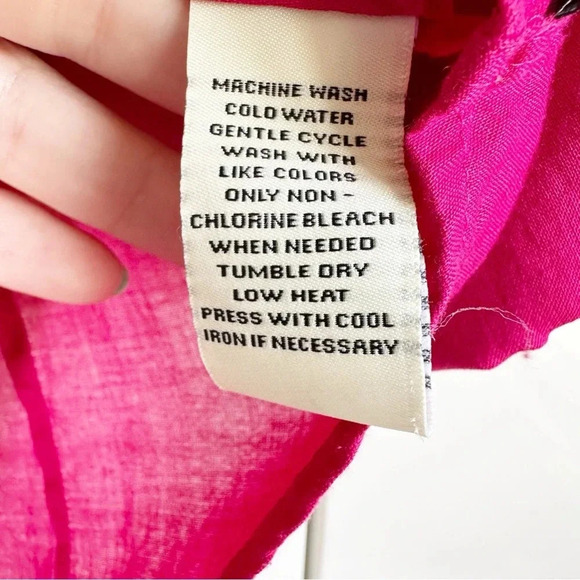 Ralph Lauren Polo Jeans Co Button Front Shirt Front Pockets Size Medium Hot Pink - Picture 9 of 9